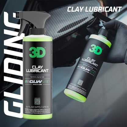 3D Clay Lubricant 1 Gallon – Professional Grade Clay Bar Detailing – Smooth Glide, Scratch-Free Formula for Clay Bar, Pad & Towel – Removes Contaminants, Safe for All Paint – Made in USA - size: 128 Oz