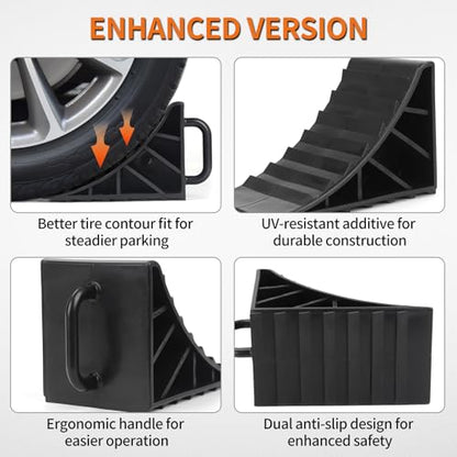 OULEME Wheel Chocks, Tire Chocks for RV Travel Trailer/Boat Trailer/Camper, Wheel Block Stopper with Handles, 4 Pack