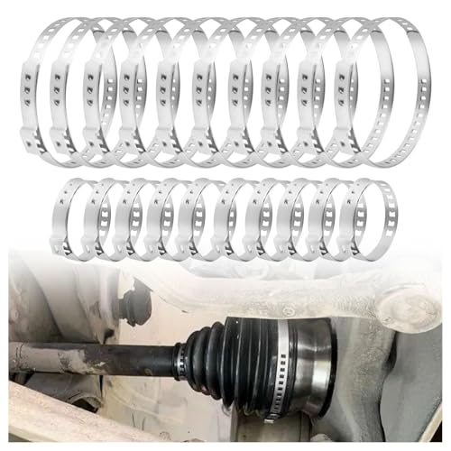 20PCS CV Boot Clamp Kit Include 5PCS Small and 5PCS Large Hose Clamps,Adjustable Hose Clamps Stainless Steel,Universal Pipe Clamps for Fasten Steering Dust Covers and Fuel Hoses (20PCS) - color: 20pcs