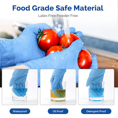 JMU 200 Medical Nitrile Gloves XL, 3.5 Mil Nitrile Gloves Disposable Latex-Free, Blue - size: XL