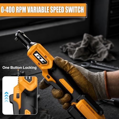 3/8" Cordless Ratchet Wrench for DEWALT 20V MAX Battery, 60Ft-Lbs Power Brushless Electric Ratchet Tool Kit Variable Speed with 8 Sockets, 1/4" Adapters, 6" Extension Bar & Tool Case (Tool ONLY)