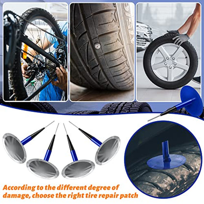 Frienda 24 Pcs Tire Patches Kit 1/4" x 1 7/8" Rubber Tire Repair Patch Mushroom Plug Kit Rubber Puncture Repair Plug for Car Motorcycle Truck Bus - size: 1/4" x 1 7/8"