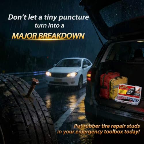 60Pcs Tire Repair Screws, 1-Second Quick Tire Puncture Repair, 2026 New Self-Service Screw in Tire Plugs for Car, Truck, Motorcycle, Tractor Tire Plug Kit, 2 Size & Screwdriver Included