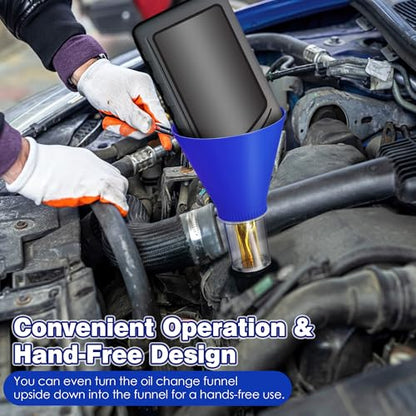 Feekoon Funnels for Automotive Use, Engine Oil Change Tool with 6 Oil Drain Plug Gaskets, Compatible with Toyota/Lexus/Scion/Camry/Corolla/RAV4/Tacoma/Sienna/Tundra/RX350