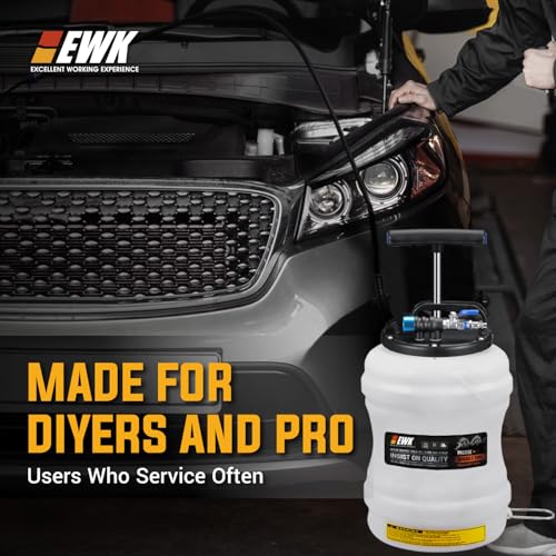 EWK 10.5L Pneumatic/Manual Oil Extractor Pump for Oil Change, Fluid Extractor for Automotive Fluids Vacuum Evacuation - size: 10.5L