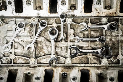 GEARWRENCH 7 Piece 90-Tooth 12 Point Stubby Combination Ratcheting Wrench, SAE | 86858 - style: 7 Piece