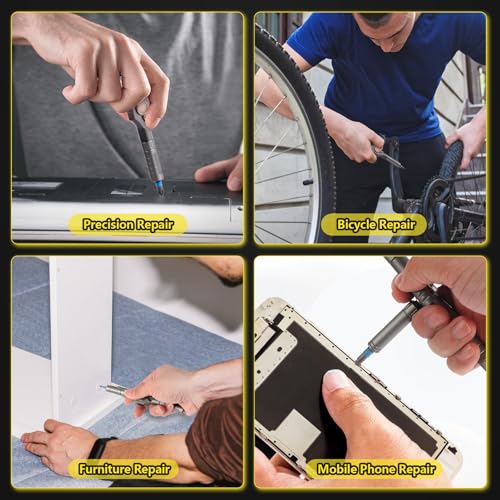 Screwdriver Set 42 in 1 - Magnetic Screwdriver Sets, S2 Steel Multi Bits T Handle Ratchet Screwdriver, Ratcheting Precision Screwdriver Kit with Case for Furniture Computer Watch Bicycle DIY