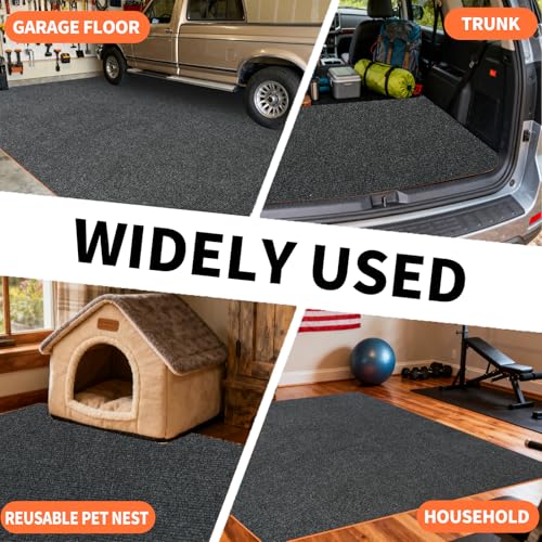 TEEMO 3 Pcs Oil Spill Mats for Under Car 60" x 36" Driveway Oil Absorbent Pads Garage Floor Mat Premium Maintenance Mat Washing Machine Mat with 1 Tape for Garage Driveway Motorcycle Car (Dark Gray)