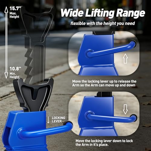 DNA Motoring 1 Pair Jack Stands, 3 Ton (6600 lbs) Capacity Car Lifting Stand, Adjustable Height Car Jack Stands for Cars, Sedans, Small Vehicles, SUV, TOOLS-00682-BL - style: 3 Ton Blue