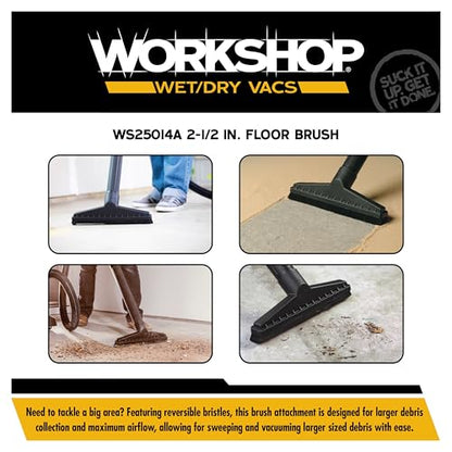 WORKSHOP Wet/Dry Vacs WS25014A 2-1/2-in. Floor Brush Vacuum Attachment - size: 2-1/2"