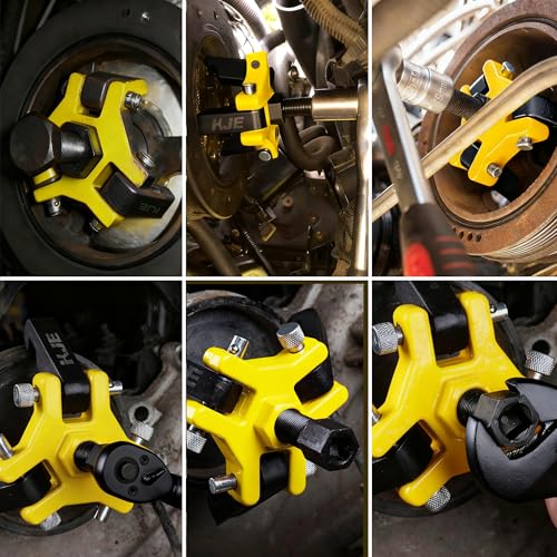 KJE Harmonic Balancer Puller Kit – Adjustable 3-Jaw Puller Set for Removing Harmonic Dampers & Balancers -Includes 3/8” Square Drive Forcing Screw & 4 Rods - size: 1pcs