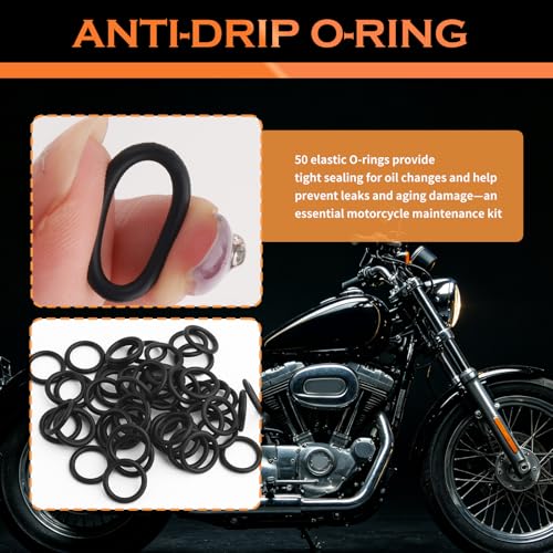 Compatible with Harley Oil Change Kit,All-Inclusive Motorcycle Oil Change Kit with Oils Filter Wrench,Filling Funnel,Rubber O-Ring Seals,Multi-Purpose Oils Changing Kits