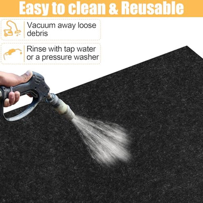 Papillon Oil Spill Mat & Garage Floor Mat | 36" x 60" Oil Change Mat for Under Car - Highly Leak-Proof, Non-Slip, Durable, Washable, Waterproof, Black - size: 3' x 5' (Rectangular)