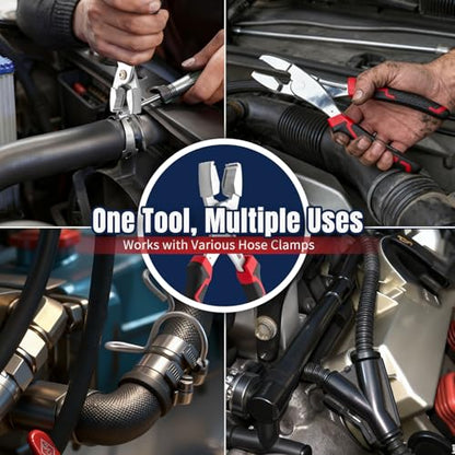 Multi-Directional Hose Clamp Pliers – Heavy Duty Spring Clamp Tool for Fuel Lines, Radiator & Coolant Hoses, Quick Install, Strong Grip & Durable Steel Construction