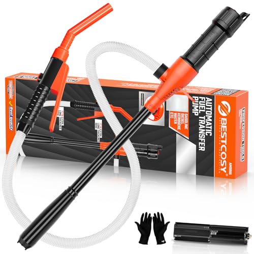 Portable Cordless Fuel Transfer Pump Battery Powered | 2.4 GPM Flow, 47" Hose，Multi-Use Barrel Hand Fuel Pump for Cars, RVs, Generators & Lawn Mowers - size: 1 Pack of Medium orange