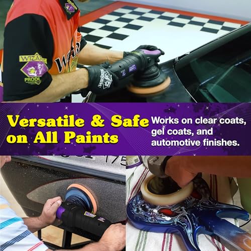 Wizards Buffing Polisher Kit – Foam Cutting Polishing Pads with Wax and Compound - Car Auto Body Scratch Remover - Orbital Buffer Attachment for Painted Surfaces - Paint Correction and Polishing