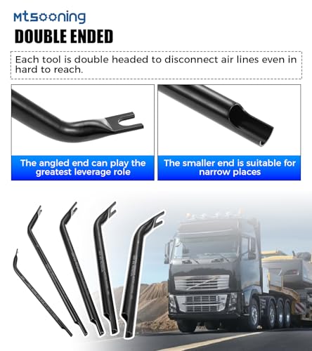 Fuel Line Disconnect Tool,5 Pcs 42400 Double Ended Air Line Disconnect Tool Set for Heavy Duty Big Rig Truck Brake
