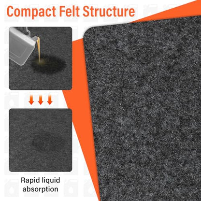 2 Pack 36 x 60 In Premium Oil Spill Mat,Garage Floor Mat for Under Car | Highly Absorbent Maintenance Mat Protect Your Floor from Oil Drips,Spills,Splashes and Stains - size: GFM-60x36IN-2PC