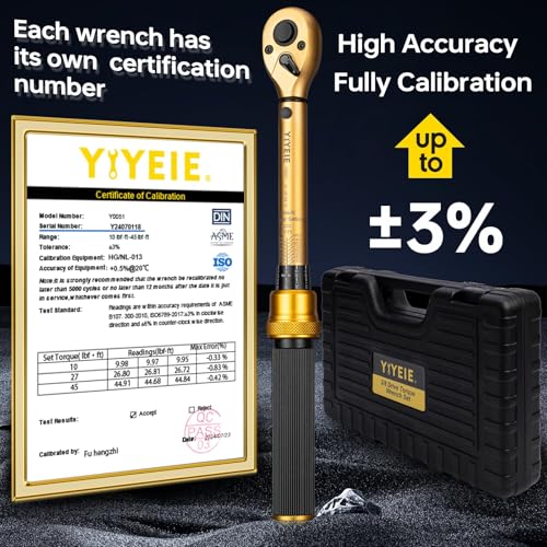 3/8-Inch Drive Torque Wrench Set, 5-50 FT.LB(6.8-67.8 Nm), Magnetic Spark Plug Socket Set, 12-Point Sockets 14mm & 16mm, Spark Plug Gap Tool, ±3% Accuracy, 72-Tooth Torque Wrench for Motor, Car Repair - size: 3/8″ 6PCS
