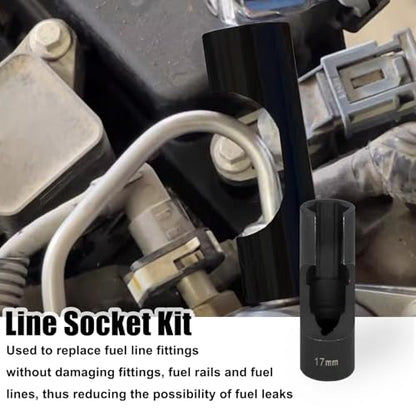 RULLINE 5pcs Upgraded Steel Flare Nut Socket Set Kit for Automotive and Mechanical Applications 1/2" square drive - size: 5pcs