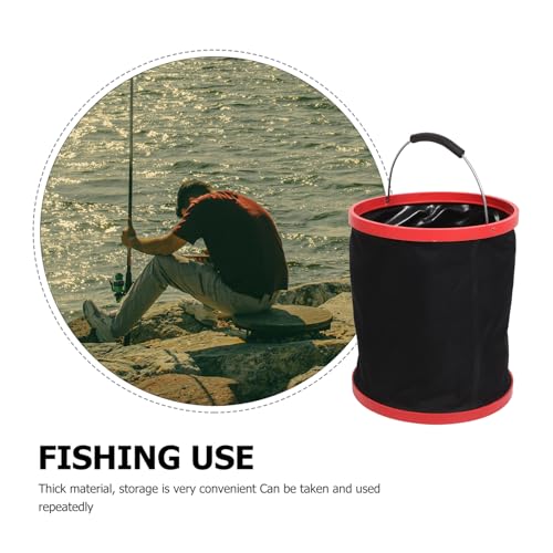 SOLUSTRE Foldable Collapsible Cleaning Bucket Handle for Car Washing Fishing and Camping Heavy-Duty Portable Water Container for Outdoor Use