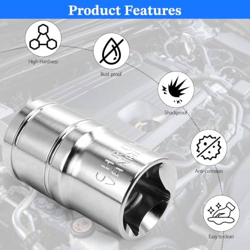 2 Pcs 1/2" Drive 16mm Shallow Impact Socket | Anti-Rounding 12 Point Design, Square Chamfered Opening, Easy Removal of Axle Nut - color: Shallow, size: 16mm