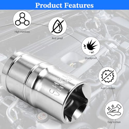 2 Pcs 1/2" Drive 16mm Shallow Impact Socket | Anti-Rounding 12 Point Design, Square Chamfered Opening, Easy Removal of Axle Nut - color: Shallow, size: 16mm