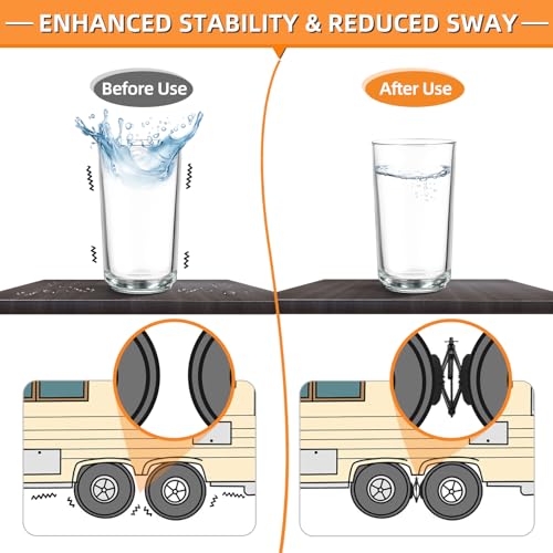 OULEME RV Tire Stabilizer, X-Shaped Wheel Chock for Dual Axle Travel Trailer Camper, Anti-Move Tandem Wheel Wedge, 2 Pack