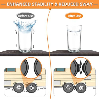 OULEME RV Tire Stabilizer, X-Shaped Wheel Chock for Dual Axle Travel Trailer Camper, Anti-Move Tandem Wheel Wedge, 2 Pack