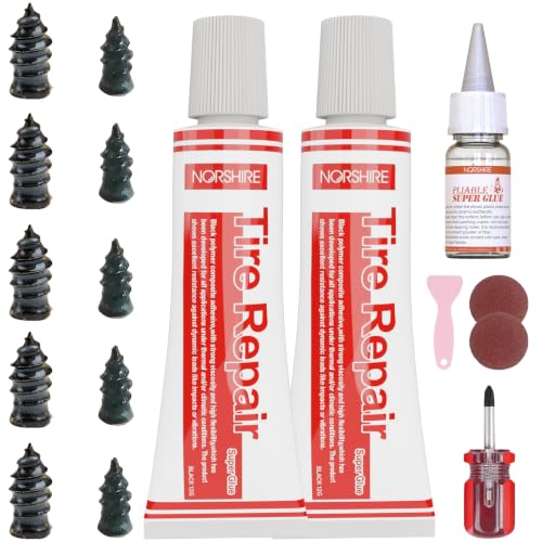 NORSHIRE Tire Repair Nail,Self-Tapping Screw,Tire Repair Kits,Tire Screw Plug,Tire Repair Rubber Nail,Tire Fix,Suitable for car, Motorcycle, ATV, Jeep, Truck, Tractor tire Puncture Repair