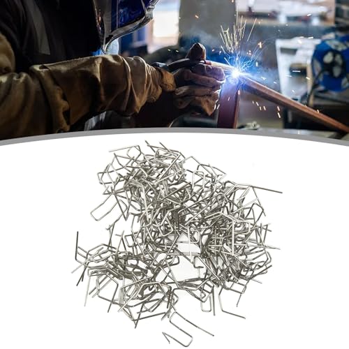 100PCS 0.6mm 0.8mm Hot Stapler Staples for Car Bumper Plastic Welder Repair Kit, for Stainless Steel for Pre-Cut Welding Nails, Silver for A/B//D/E/for F//H/I