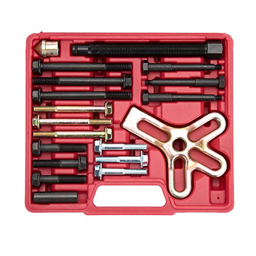 OEMTOOLS 27187 Harmonic Balancer Puller Kit, Removes Harmonic Balancers, Dampers, Pulley Puller, Puller Tool for Use with GM 3300 & 3800 V6 Engines, Includes Metric and SAE Bolts - style: Puller Kit Red Case