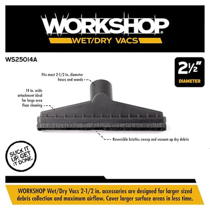WORKSHOP Wet/Dry Vacs WS25014A 2-1/2-in. Floor Brush Vacuum Attachment - size: 2-1/2"