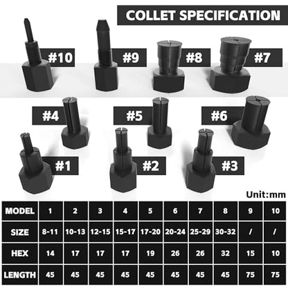 Blind Hole Bearing Puller Set 8-32mm with Slide Hammer - Motorcycle Bearing Removal Tool Kit with Expandable Collets for Wheel, Sprocket & Swingarm Bearing Puller - 12PC Mechanic Tool Set - size: 12pcs
