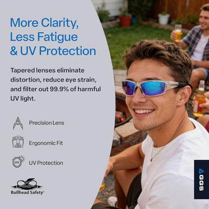 Bullhead Safety Eyewear Maki Glasses - Anti-Fog, Lightweight, Impact/Scratch Resistant, UV Blocking Sunglasses for Hunting/Shooting, Outdoor Sports, Construction, Brown/Crystal Brown - color: Brown Lens, Crystal Brown Frame, style: Anti-fog, Precision Len