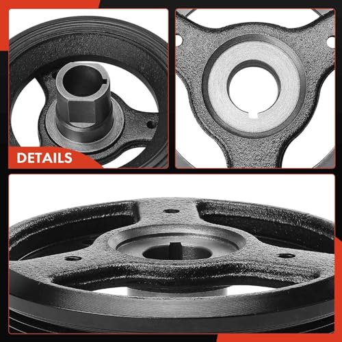 A-Premium Engine Harmonic Balancer Crankshaft Pulley Compatible with Chevy | for Chevrolet, GMC, Buick, Saab, Oldsmobile, Pontiac & Saturn Cars - 00-17- Equinox, Terrain, LaCrosse, 9-3, Alero & More