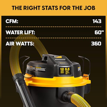 Vacmaster Professional Beast Series 12-Gallon 5.5 Peak HP Wet/Dry Vacuum- VJH1211 PF 0205 - size: 12 Gallon