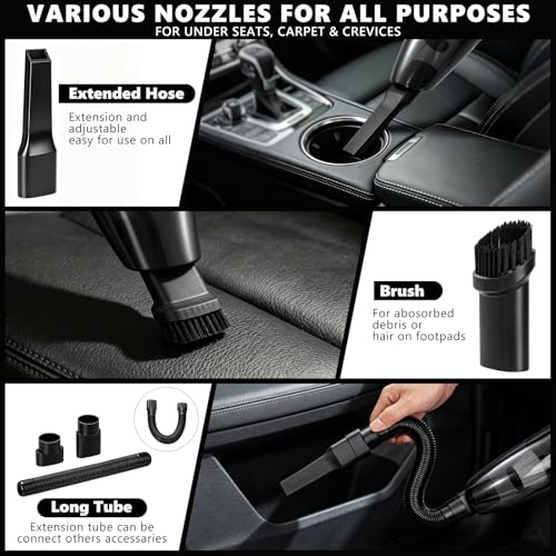 21PCS Car Detailing Kit Interior Cleaner - with Handheld Car Vacuum, Windshield Cleaning Tool, Detailing Brushes, Car Cleaning Supplies Kit for Women Men (Black) - color: black