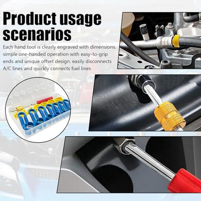 16 PCS AC Fuel Line Disconnect Tool Set, Portable Car AC Fuel Line Disconnect Removal Tool Set with Storage Box, Durable 1/4 3/8 1/2 5/8 3/4 7/8 5/16 Inch Remover Tool Kit