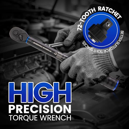 1/4-Inch Drive Click Torque Wrench, 20-240 in.-lb / 2.3-27.1 Nm, Adjustable Dual-Direction 72-Tooth Inch Pound Torque Wrench for Bike, Motorcycle & Small Engine Repair - size: 1/4" DR.『20-240 IN.LB』