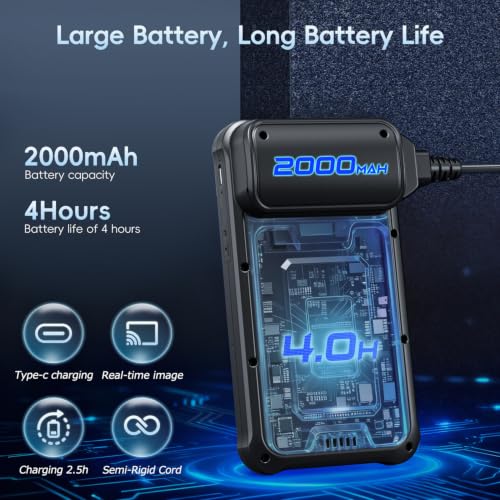 SKYBASIC Industrial Endoscope Borescope Camera with Light, 4.3'' HD Digital Handheld Waterproof Sewer Tools Snake Inspection Camera with 8 LED Lights 65.6FT Semi-Rigid Cable, Cool Gift Gadgets for Men - size: 65.6FT
