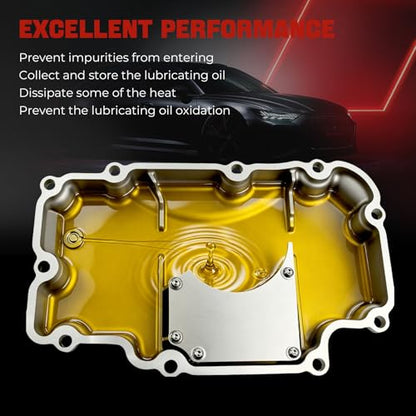 Upgraded 264-864 Aluminum Engine Oil Pan with Magnetic Drain Plug & Gasket Compatible with INFINITI Q50 2016 2017 2018 2019 2020 2021 2022 Q60 2017-21 2022 3.0L V6 Replaces 11110-5CA2A