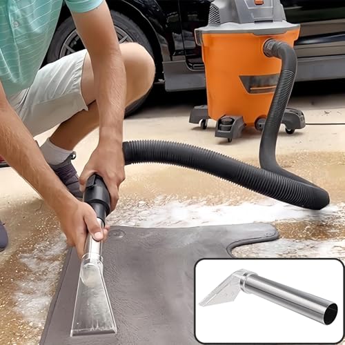 Universal Shop Vac Adapter Set (1-1/4", 1-7/8", 2-1/2") with Clear Extractor Attachment – Wet/Dry Carpet & Auto Detailing Cleaning Tool