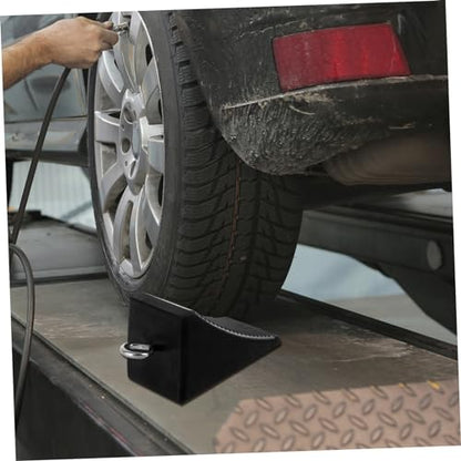 ABOOFAN Heavy Duty Rubber Wheel Chock Set Portable Non-Slip Tire Stopper for Cars RVs and Trailers Sturdy Adjustable Ramp Wedge for Travel and Camping