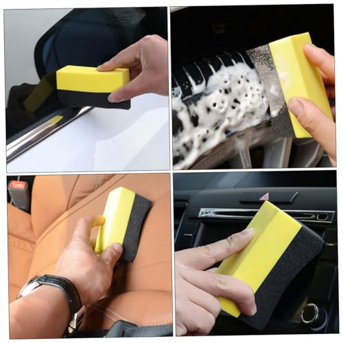 Luxshiny 6pcs Tire Shine Applicator Pads Set EVA Foam Polishing Sponge for Car Wash Detailing Waxing for Auto Cleaning