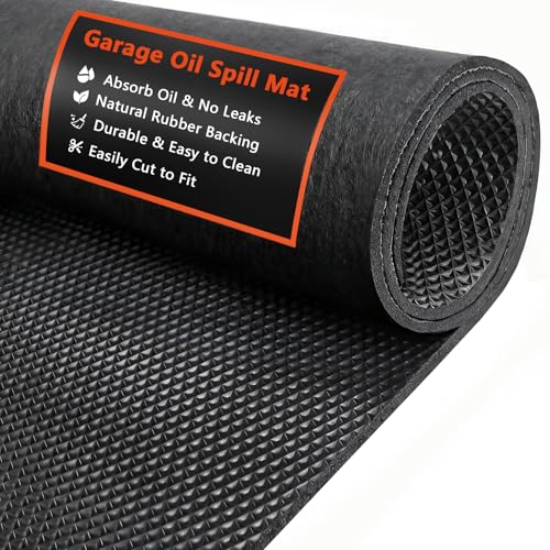 AiBOB Garage Floor Mat, 60 X 72 inches, Oil Spill Mat Under Car, Waterproof Backing Absorbent Pad Protects Floor, Durable, Reusable, Black - size: 5' x 6'