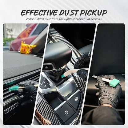 11PCS Car Detailing Brush Set, Boars Hair & Ultra Soft Detail Brushes, Gold | 2 Sizes No Scratch Auto Detailing Brushes for Leather Dashboard Gaps, 5 Precision Crevice Tools Reach AC Outlet, Wet Dry Use - color: Gold 11pcs Detailing Brush Set