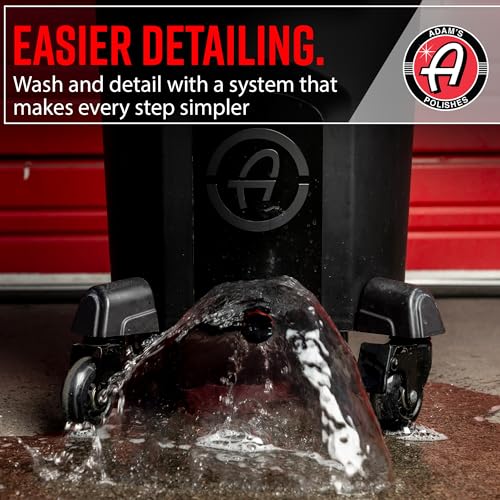 Adam's Double Complete Premium Detailing Bucket - Car Wash Bucket with Grit Guard, Seat Pad, Organization Rack, Drain Plug, 2 Locking Wheels | Innovative Detail 5 Gallon Bucket Kit System - size: Double Bucket