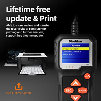 6V 12V Car Battery Tester, 100-2000 CCA Alternator Tester, BT705 | Automotive Battery Load Tester, Digital Battery Checker for Car SUV Motorcycle Golf Carts Lawn Mower Marine RV and Truck - style: BT705 6V & 12V