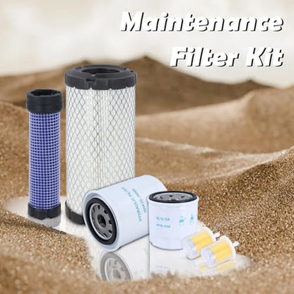 Maintenance Service Filter Kit 77700-03362 Compatible with Kubota BX22 BX23 BX24 BX25 BX2230 BX2350 BX2360 BX2370 Air Oil Fuel Filter Change Kit Replace# 12581-43012 HHK20-36990
